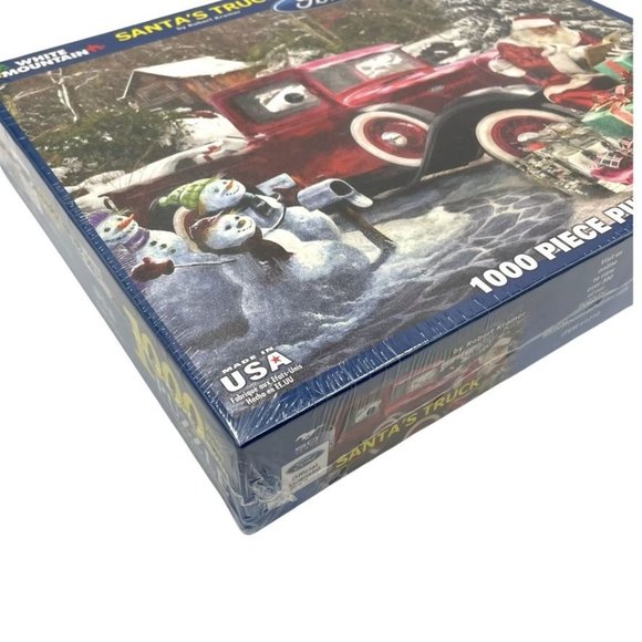 Santa's Truck FORD Red Pick-Up 1000 pc Christmas Puzzle Licensed Robert Kramer - Picture 7 of 10